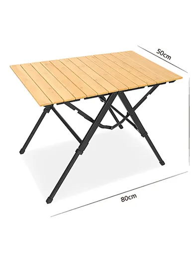  Height adjustable bamboo top foldbale table