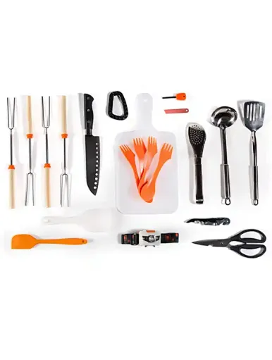 portable camping kitchen utensil set