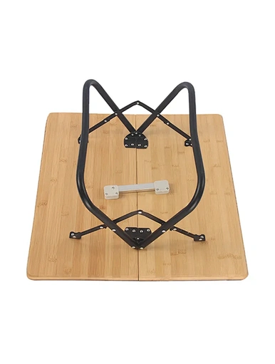  Bamboo top aluminum frame Bi-Fold camping table