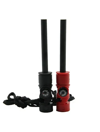 Outdoor Survival Army Magnesium Flint Rod，  Camping Fat Fire Starter with compass