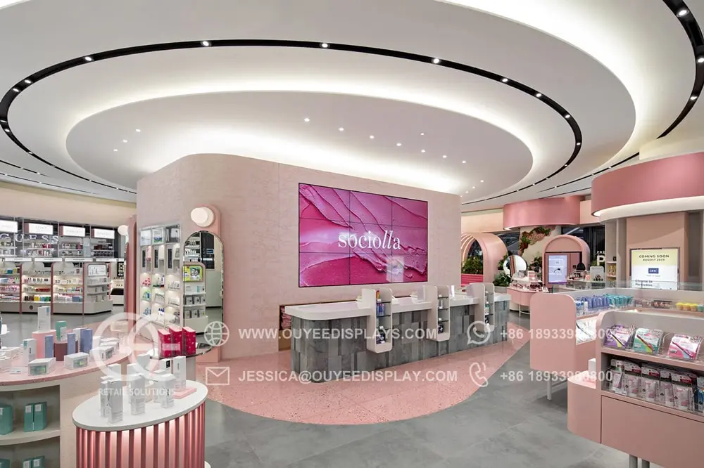cosmetic shop counter design