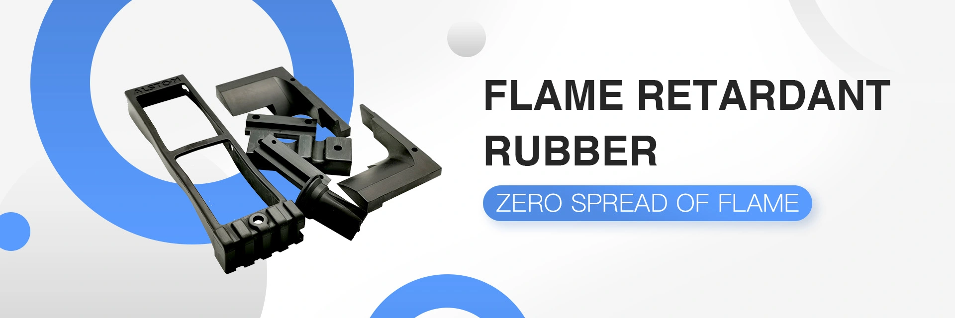 Flame retardant rubber zero spread of flame