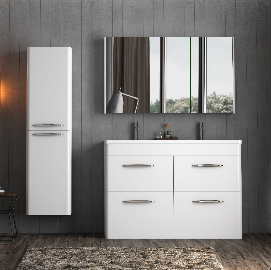white bathroom wall cabinet