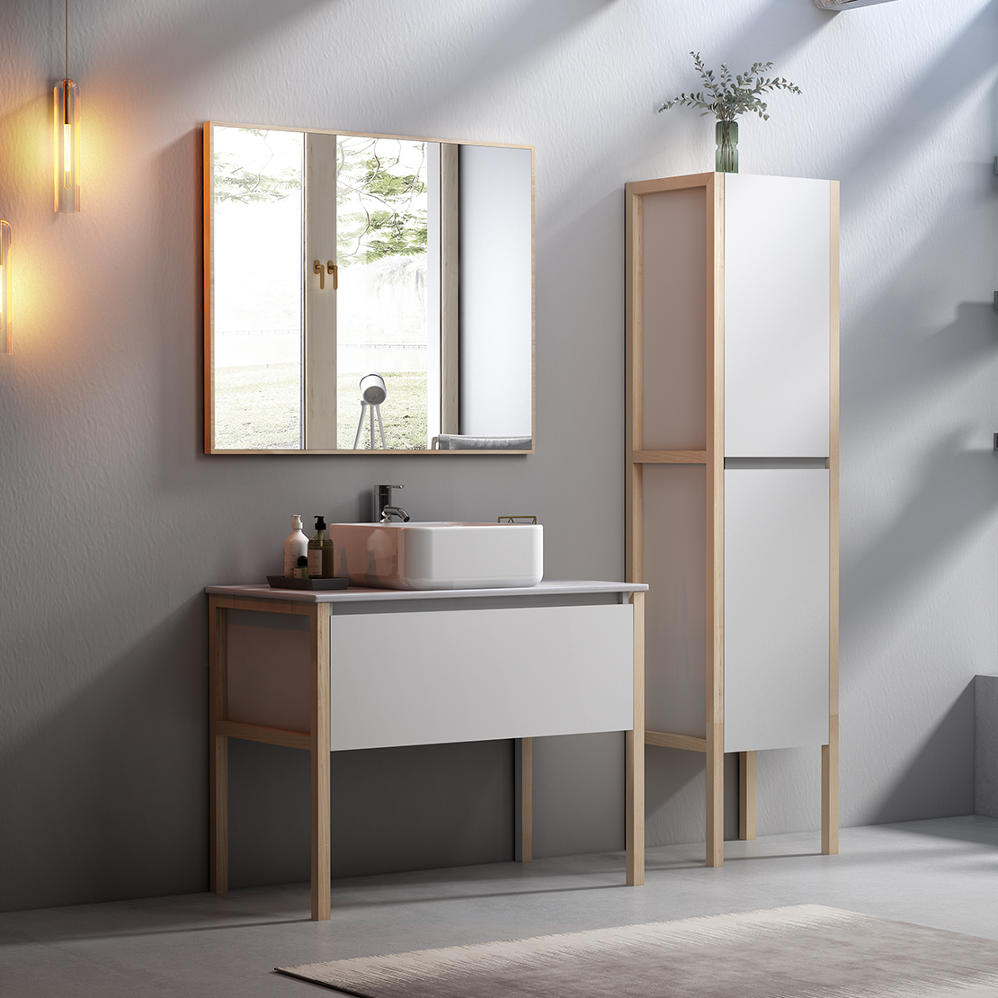 white bathroom wall cabinet