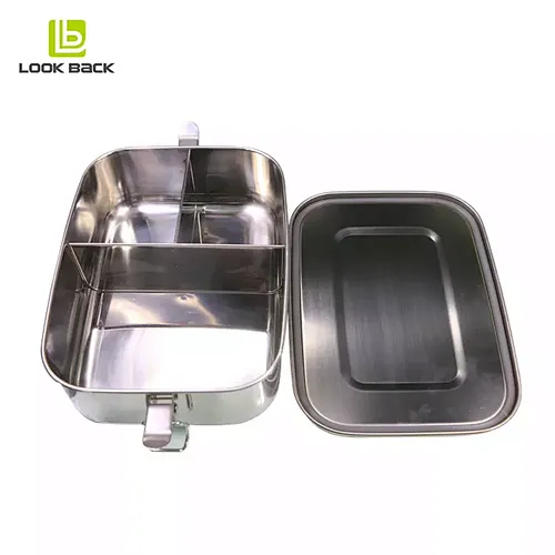 Mickleys 3 Compartment Stainless Steel Lunch Boxes Tiffin Box  for Adult 3 Containers Lunch Box 