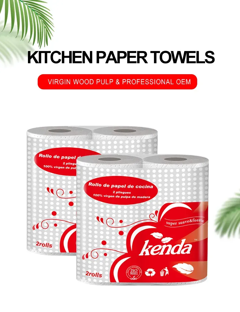 virgin wood pulp 100 sheets 2 rolls embossed kitchen paper towel_1