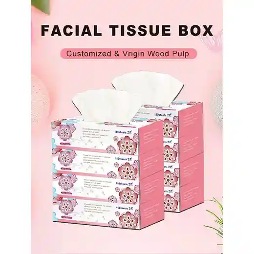 Soft OEM Brand Tissue Paper Box Package Facial Tissue Paper_2