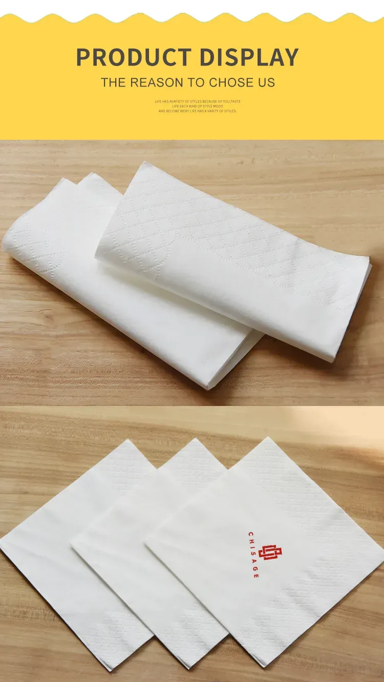 Virgin Wood Pulp Paper Napkin Product Dispaly