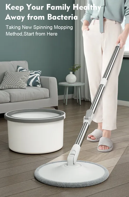 Lazy Spin Mop and Bucket Cleaning System