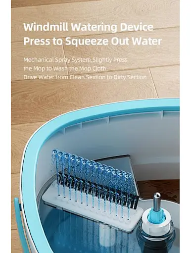 Self Wringing Microfiber Spin Mops，Spin mop with Separate Dirty Water device