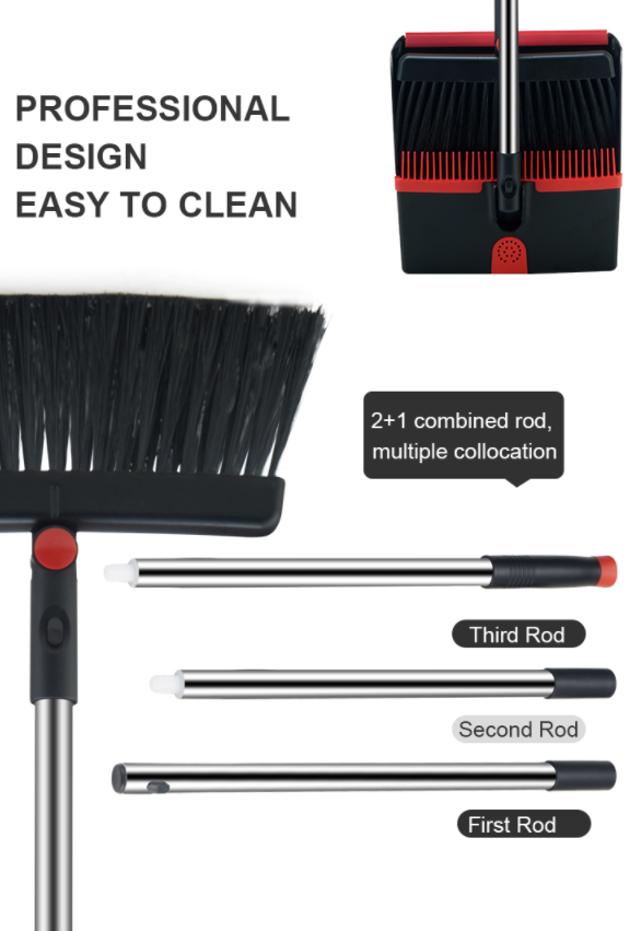 Broom and Dustpan Set for Home with Long Handle
