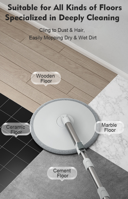 Lazy Spin Mop and Bucket Cleaning System