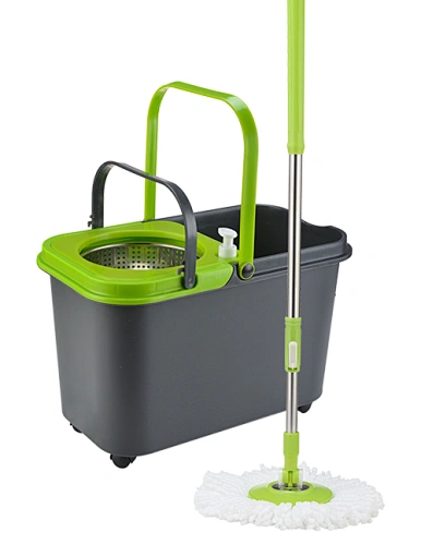 Large Wringer Bucket, Stainless Steel Floor Mop Handle, Easy Moving with Wheels