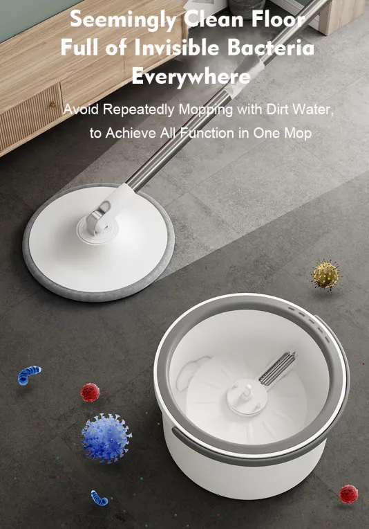 Lazy Spin Mop and Bucket Cleaning System