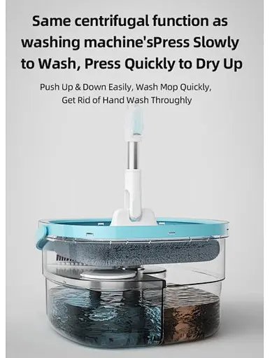 Self Wringing Microfiber Spin Mops，Spin mop with Separate Dirty Water device