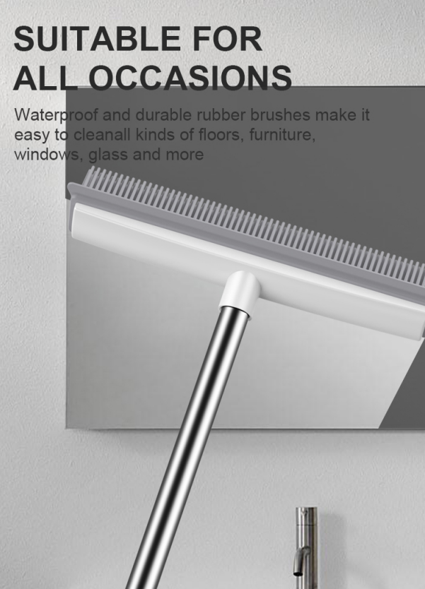 Rubber Broom with Built in Squeegee