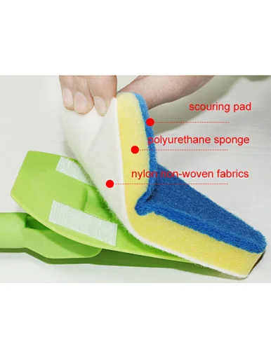 Stiff Bristle Scrub Brush With Sponges
