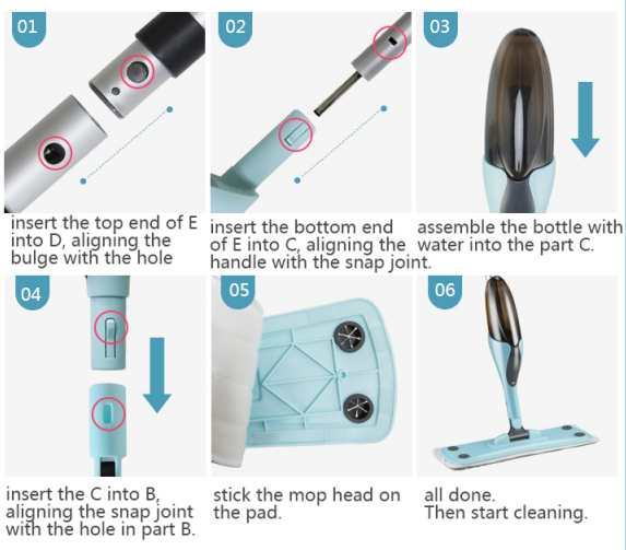 360° Floor Mop Spray
