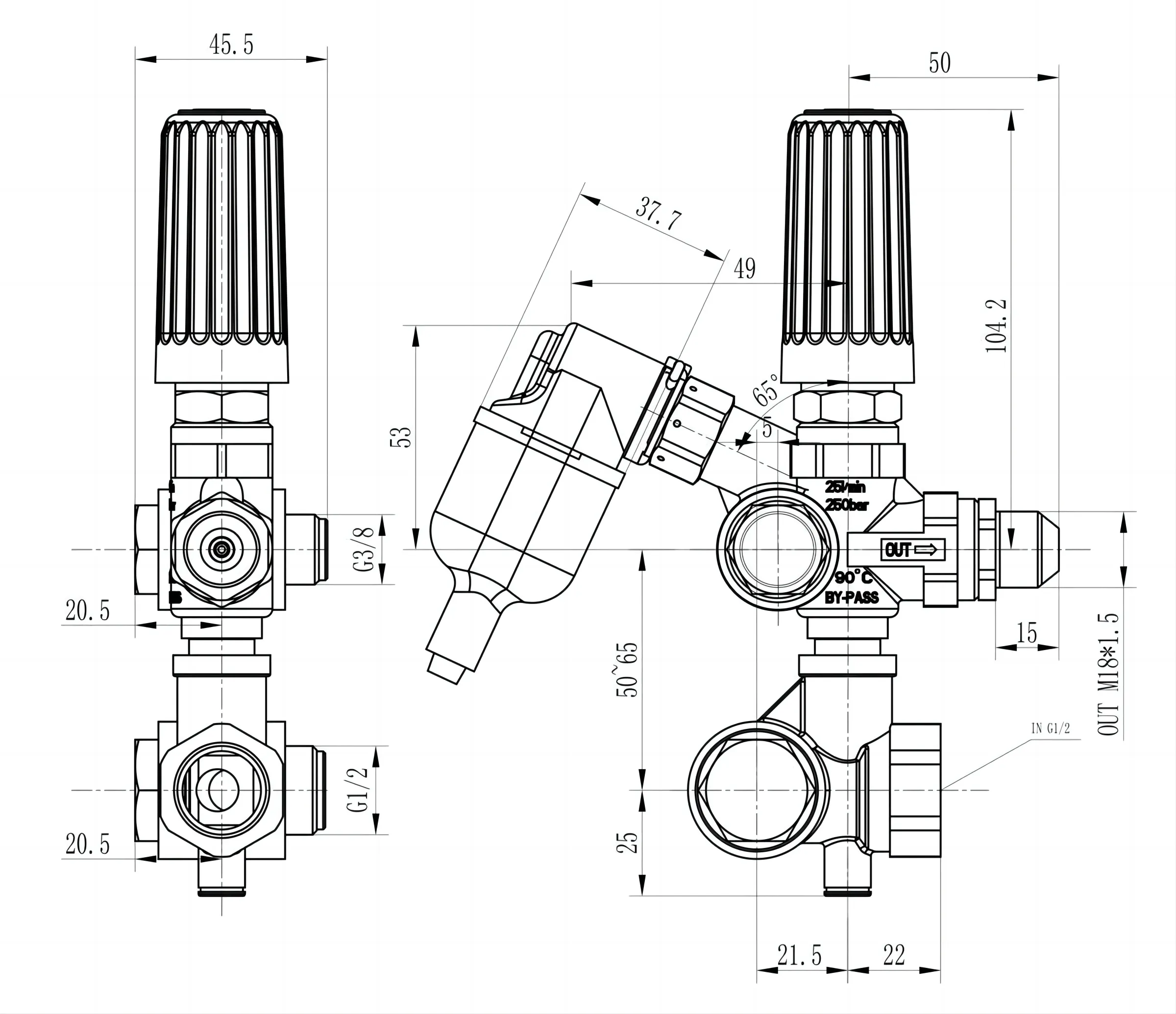 water pressure limiting valve