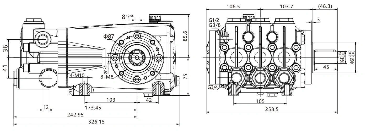 high pressure water pump stainless steel