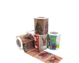 Christmas square label roll sticker-Large