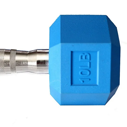 Color Hexagon Rubber Bumper Dumbbell