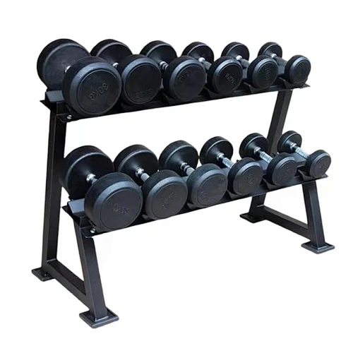 Rubber Bumper Dumbbell with Round Ends