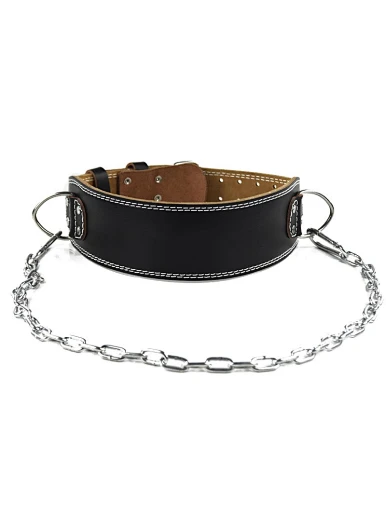 Leather Weight Belt With Steel Chain
