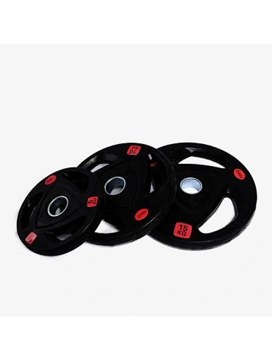 Black Tri Grip Olympic Weight Plate