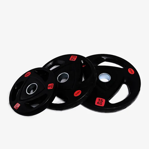 Black Tri Grip Olympic Weight Plate