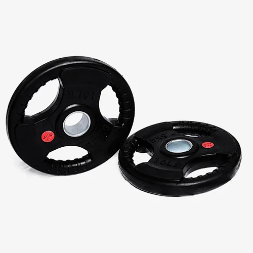 Black Tri Grip Olympic Weight Plate