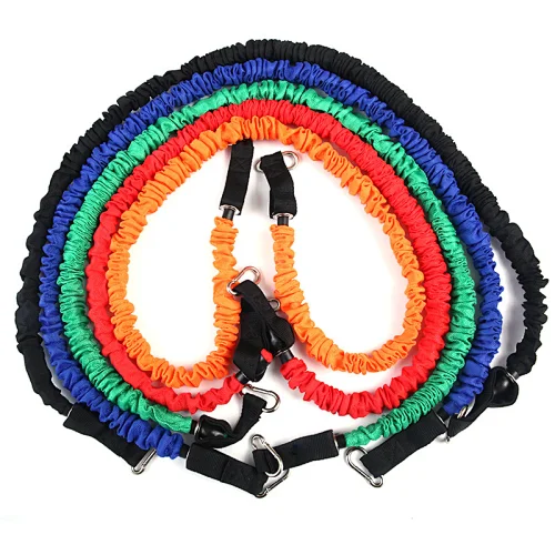 11-Pcs Latex Resistance Band Set with Fabric Cover