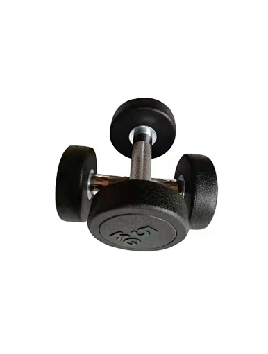 Rubber Bumper Dumbbell with Round Ends