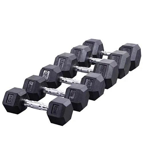 Hexagon Rubber Bumper Dumbbell