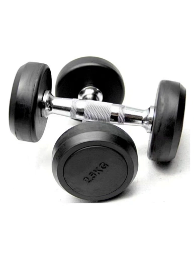 Rubber Bumper Dumbbell with Round Ends