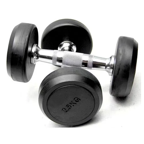 Rubber Bumper Dumbbell with Round Ends
