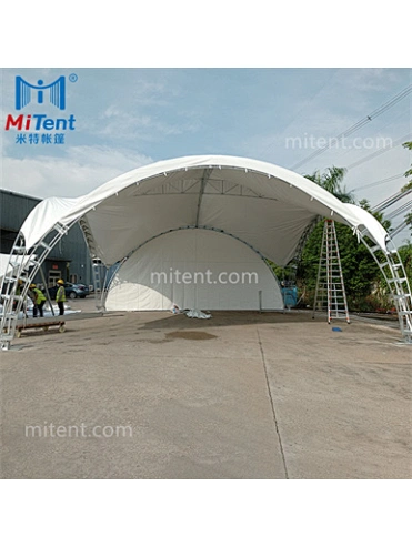 Steel Arch Tent 10x10m with Solid Walls for Outdoor Music Events