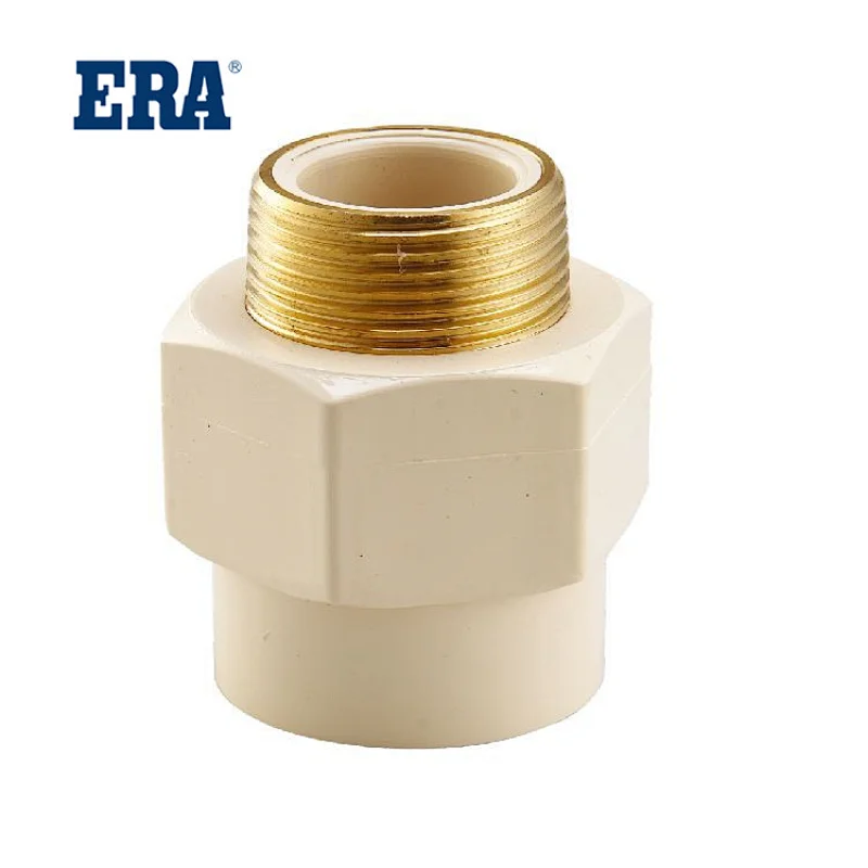 CPVC DIN STANDARD MALE ADAPTOR WITH BRASS INSERT,PRESSURE PIPES AND FITTINGS,FOR HOT AND COLD