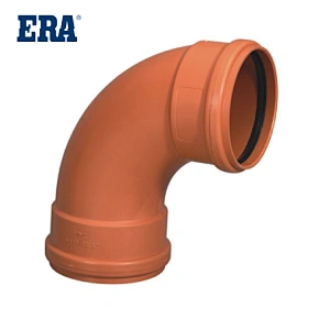 ERA BRAND PVC 90° SWEEP WITH DOUBLE SOCKET RUBBER, EN1401 EN1329 STANDARD PVC DRAINAGE FITTINGS