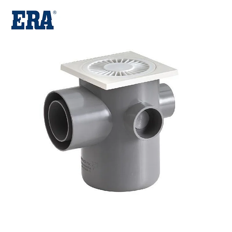 ERA BRAND PVC PIPE SYSTEM DRAINAGE FITTINGS PIPE FLOOR TRAP WITH COVER FOR BS1329 BS1401 STANDARD