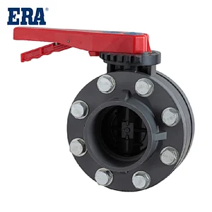 ERA PVC Plastic BUTTERFLY VALVE HANDLE TYPE with flange screw nut and washer