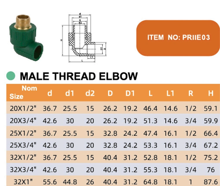 FV PPR elbow 90° with metal female thread