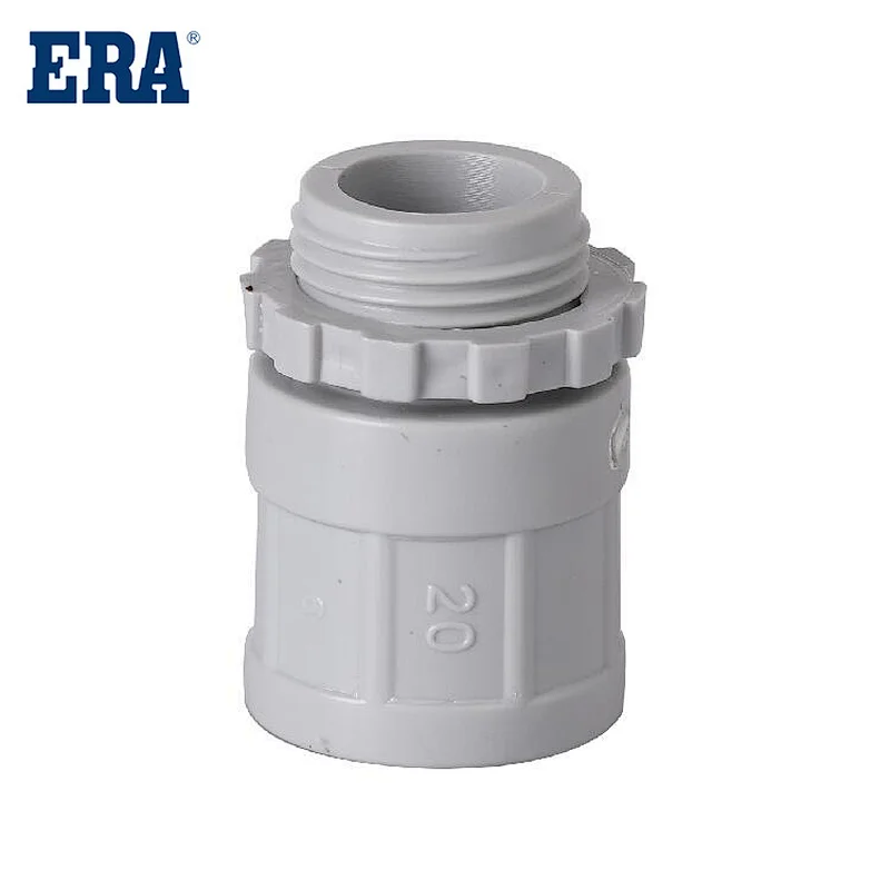 ERA BRAND PVC-U CONDUIT ADAPTOR WITH LOCKRING-PLAIN TO THREADED,AS/NZS 2053 STANDARD PVC-U INSULATING ELECTRICAL PIPE AND FITTINGS