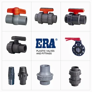 PVC Two Pcses Ball Valve With Stainless Steel Handle