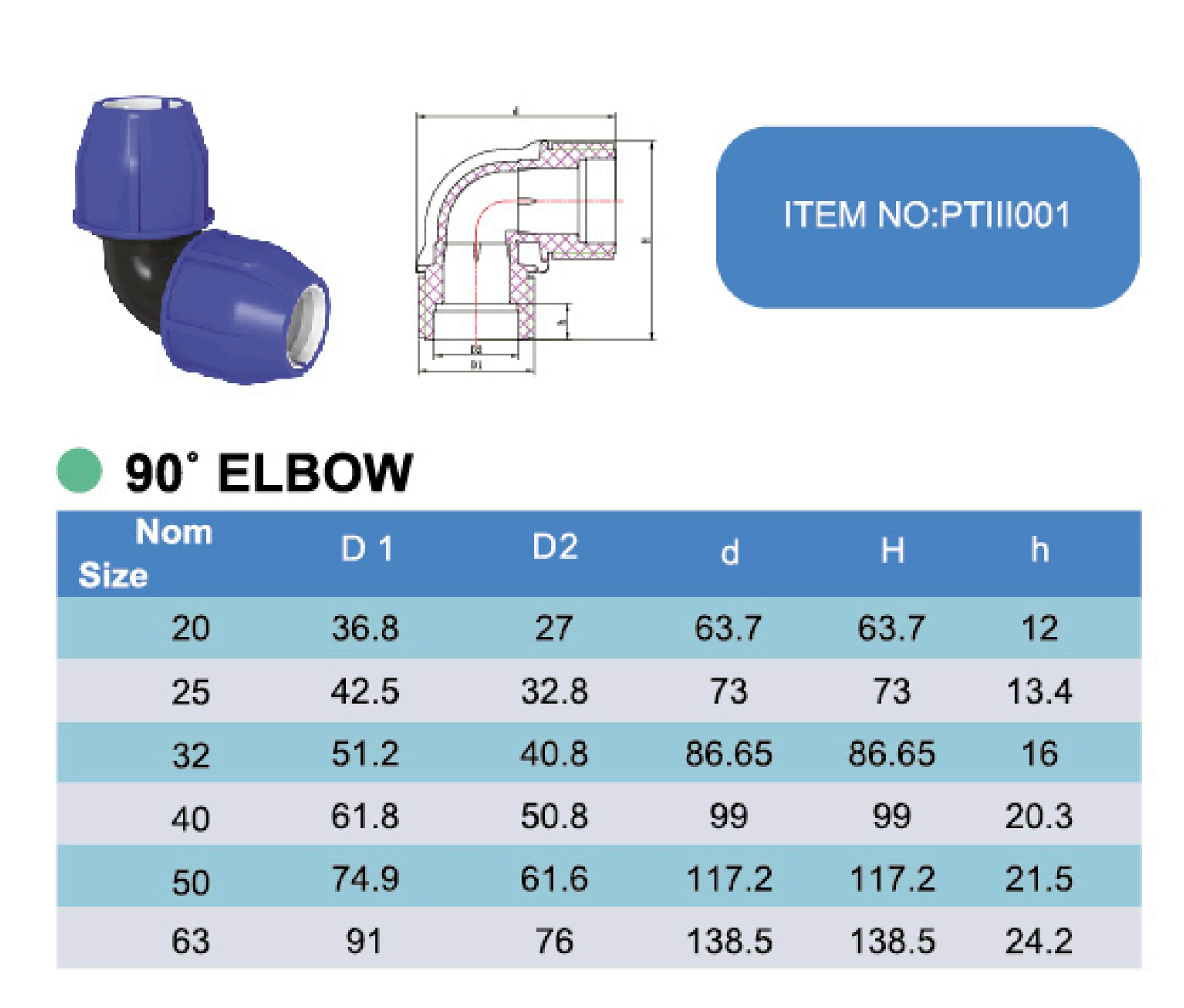 ELBOW , elbow fittings hydraulic fittings , pp compression
