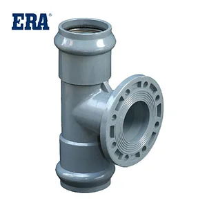 ERA BRAND PVC FITTINGS TWO FAUCET ONE FLANGE REGULAR TEE,PVC PRESSURE FITTINGS WITH GASKET