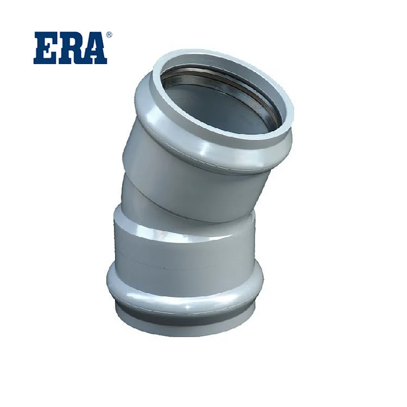 ERA BRAND PVC FITTINGS TWO FAUCET 22.5°ELBOW,PVC PRESSURE FITTINGS WITH GASKET
