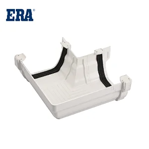 ERA BRAND PVC RIGHT SQUARE ELBOW 125MM, PVC GUTTERS BS EN607/EN12200/EN1462 STANDARD FITTINGS