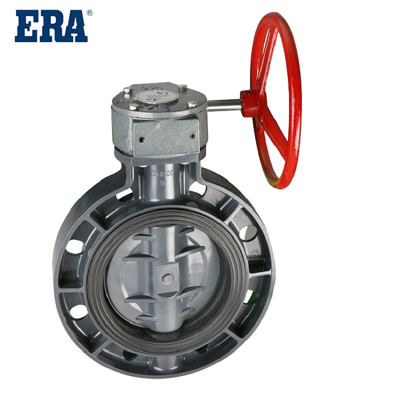 ERA Factory Direct Sale Butterfly Valve Gear Type PVC valve plastic handle butterfly valve Control Flow Water