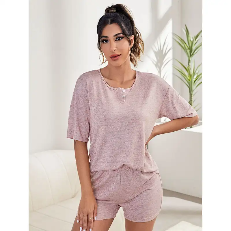 allbrand365 designer brand Womens Graphic Top And Printed Pajama Set 
